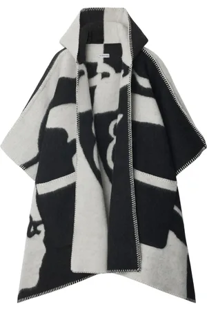 Burberry Poncho met capuchon en logo