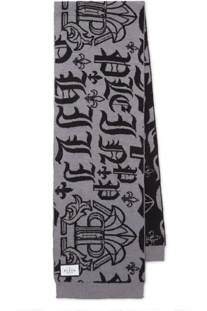 Philipp Plein Sjaal van merinowol met logopatroon