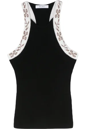 Max Mara Top verfraaid met pailletten