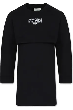 Fendi Gelaagde jurk met geborduurd logo