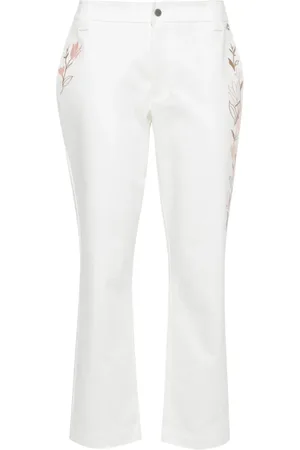 Twin-Set Broek met geborduurde bloemen
