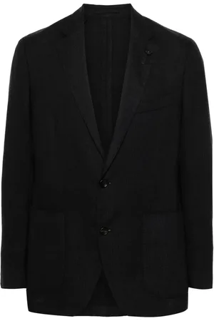 LARDINI Blazer met broche en enkele rij knopen