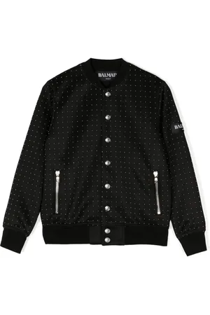 Balmain Bomberjack met vlammenprint