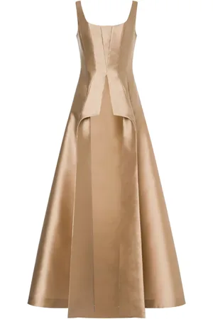 Alberta Ferretti Mouwloze flared avondjurk