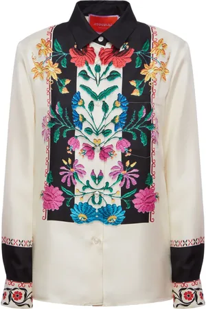La DoubleJ Blouse met geborduurde bloemen