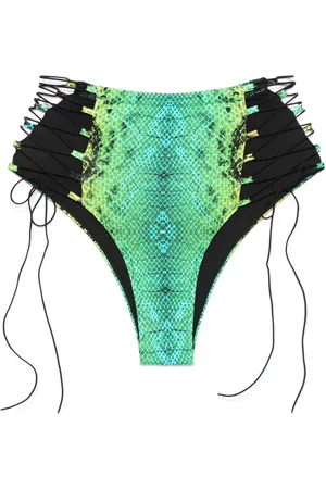 Noire Swimwear High waist bikinislip met slangenprint