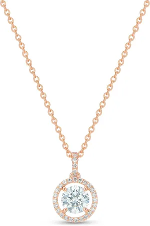 De Beers 18kt roségouden Aura halsketting met diamanten hanger