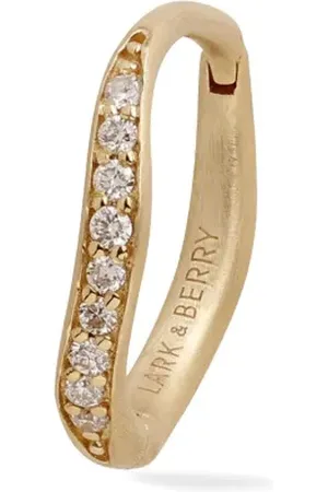 Lark & Berry 14kt geelgouden grote Dune oorring met diamant