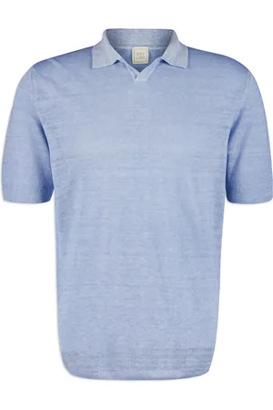 120% Lino Fijngebreid linnen poloshirt
