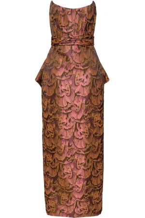 Amsale Avondjurk met jacquard strik