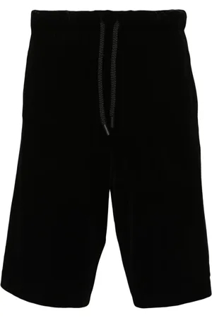 VERSACE Fluwelen shorts met logopatch
