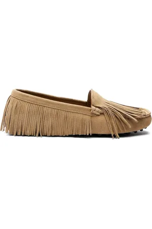 Scarosso Cochise suède loafers met franje