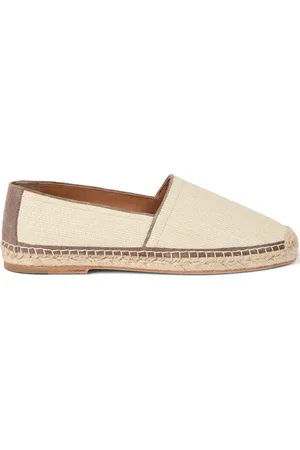 Brunello Cucinelli Raffia espadrilles met suède afwerking