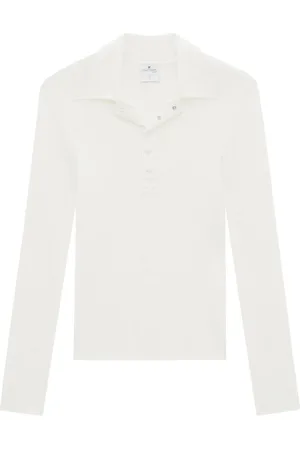 Courrèges Ribgebreid poloshirt