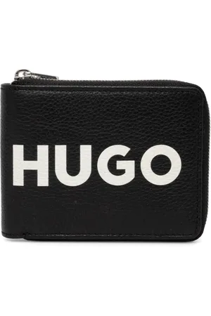HUGO BOSS Leren portemonnee met logoprint