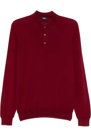 FEDELI Fijngebreid poloshirt