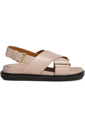 Marni Fussbet leren sandalen