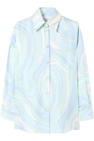 Puccini Zijden twill blouse met print