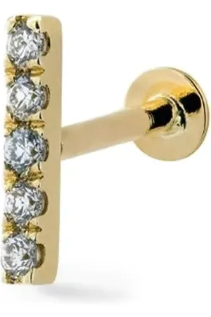 Lark & Berry 14kt geelgouden Modernist oorbel met diamant