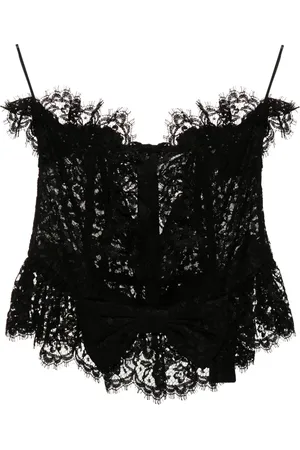 Alessandra Rich Kanten bustiere top met strik