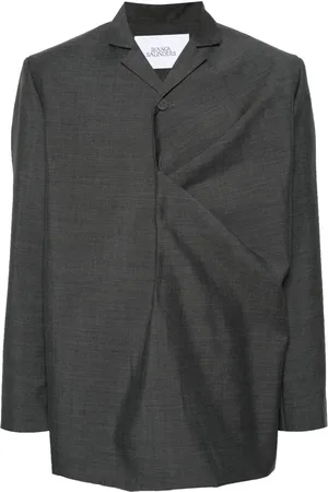 Bianca Saunders Wollen blazer met geplooide details