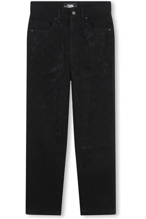 Karl Lagerfeld Jeans met logoband van katoenblend
