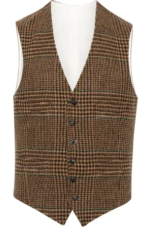 Ralph Lauren Geruit tweed wollen gilet