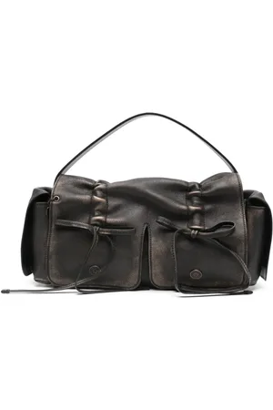 Acne Studios Leren shopper met vakken