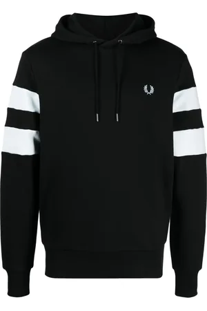 Fred Perry Hoodie met gestreepte mouwen