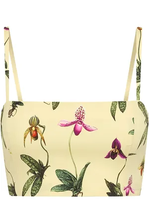 Oscar de la Renta Orchid cropped katoenen