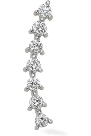 Lark & Berry 14kt witgouden Modernist Linear oorbel met diamant