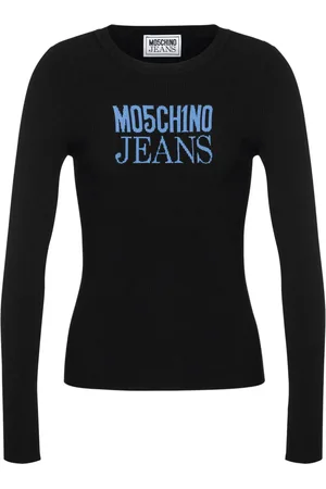 Moschino Geribbelde top met logoprint