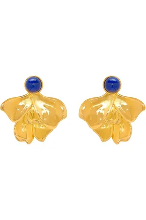 Oscar de la Renta Cabochon Petal vergulde oorclips