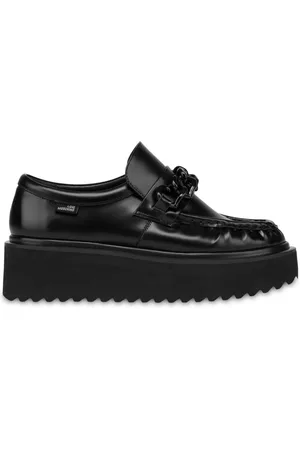 Moschino Loafers met kettingdetail en plateauzool