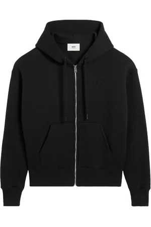 Ami Katoenen hoodie met logo en rits