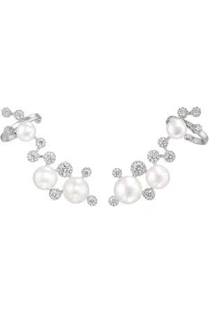Anabela Chan 18kt witgouden Constellation oorcuffs met parel
