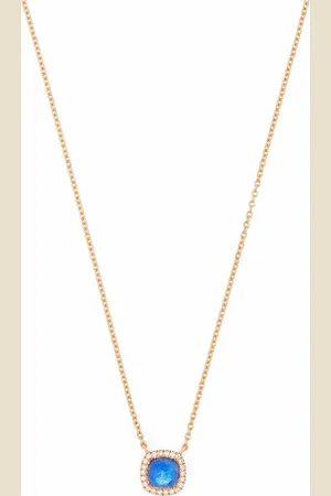 Tirisi 18kt roségouden halsketting met diamant en saffier