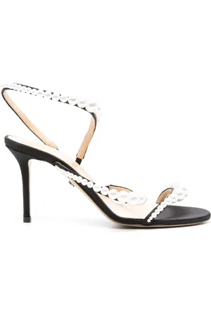 Mach & Mach 80mm sandalen met imitatieparel