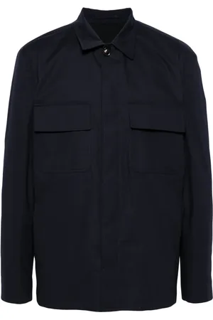 LARDINI Katoenen shirtjack met klepzak