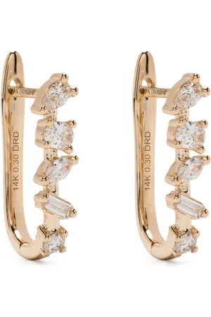 Dana Rebecca Designs 14kt geelgouden Alexa Jordyn oorringen met diamant