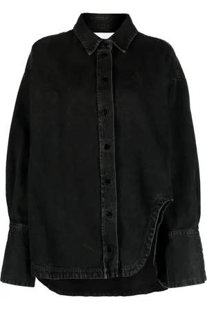 The Attico Diana denim overhemd met geborduurd logo