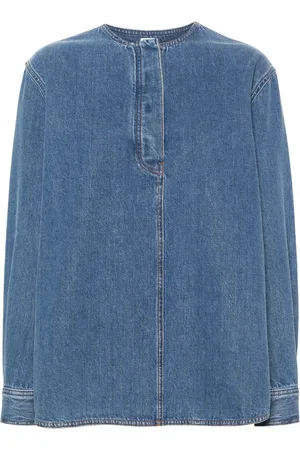 Totême Kraagloze denim blouse