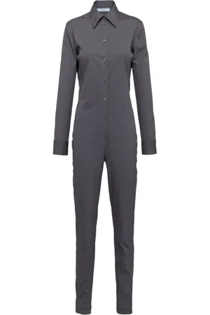 Prada Popeline jumpsuit met lange mouwen