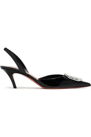 Amina Muaddi Camelia 60mm pumps met kristallen gesp