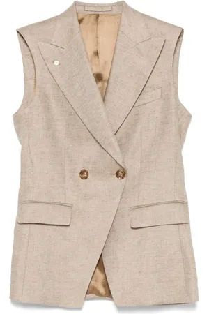 LUIGI BIANCHI MANTOVA Linnen gilet