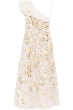 Needle & Thread Florine asymmetrische avondjurk