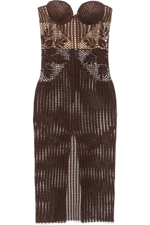 MAGDA BUTRYM Strapless gehaakte midi