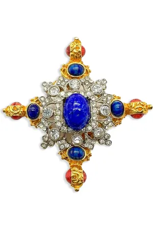 JENNIFER GIBSON JEWELLERY X Kenneth Lane 1980s broche met kruisvorm