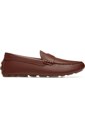 Bally Leren loafers met logoplakkaat