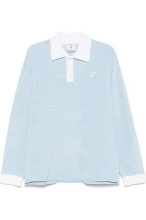 Casablanca Fluwelen gestreept poloshirt